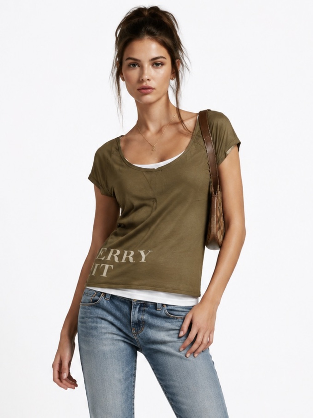 Burberry Brit 2000s Logo Scoop Neck Cotton Tee